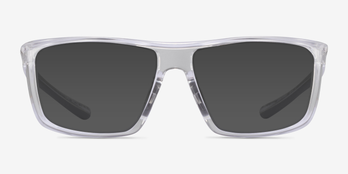 Cast Clear Gray PlasticEyeglass Frames from EyeBuyDirect, with Tinted Lenses