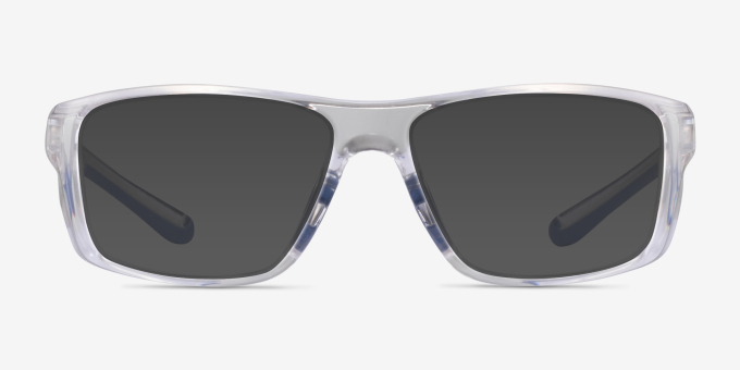 Buff Clear Blue PlasticEyeglass Frames from EyeBuyDirect, with Tinted Lenses