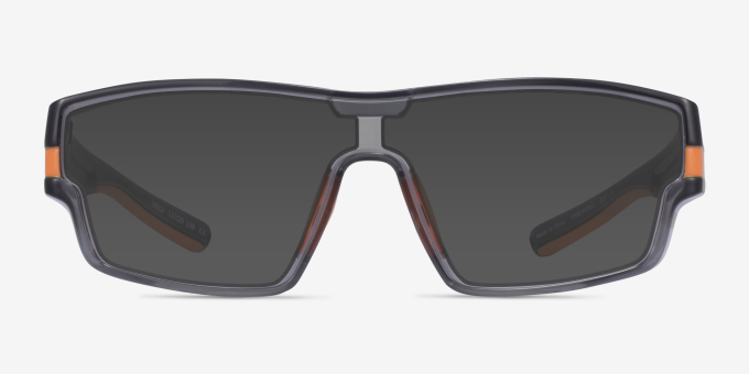 Weld Clear Gray Orange PlasticEyeglass Frames from EyeBuyDirect, with Tinted Lenses