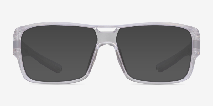 Flash Clear Gray PlasticEyeglass Frames from EyeBuyDirect, with Tinted Lenses