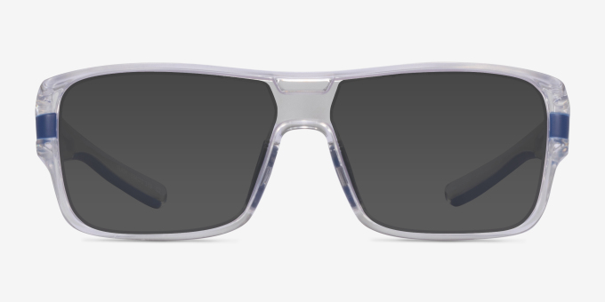 Flash Clear Blue PlasticEyeglass Frames from EyeBuyDirect, with Tinted Lenses