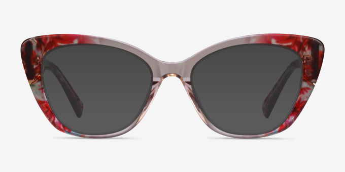 Vivi Clear Nude Floral AcetateEyeglass Frames from EyeBuyDirect, with Tinted Lenses