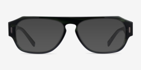 Tempo Green Striped Acétate Montures de lunettes de vue d'EyeBuyDirect, with Tinted Lenses