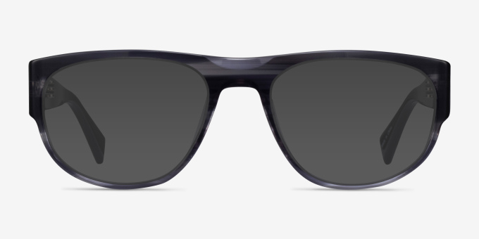 Greg Blue Striped AcetateEyeglass Frames from EyeBuyDirect, with Tinted Lenses