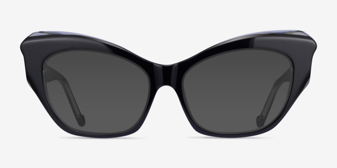 Role Black AcetateEyeglass Frames from EyeBuyDirect, with Tinted Lenses