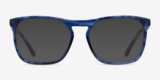 Amra Blue Striped AcetateEyeglass Frames from EyeBuyDirect, with Tinted Lenses