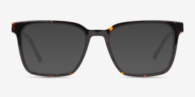 Mod Tortoise Gray Acétate Montures de lunettes de vue d'EyeBuyDirect, with Tinted Lenses