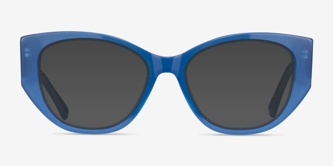 Phyto Blue Floral AcetateEyeglass Frames from EyeBuyDirect, with Tinted Lenses