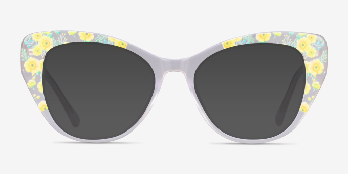 Thistle Clear Floral AcetateEyeglass Frames from EyeBuyDirect, with Tinted Lenses