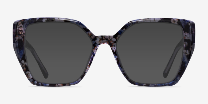 Tulipa Purple Floral AcetateEyeglass Frames from EyeBuyDirect, with Tinted Lenses