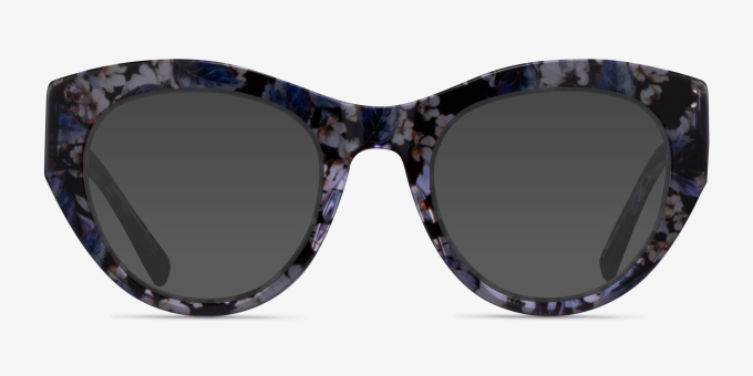 Angelica Purple Floral AcetateEyeglass Frames from EyeBuyDirect, with Tinted Lenses