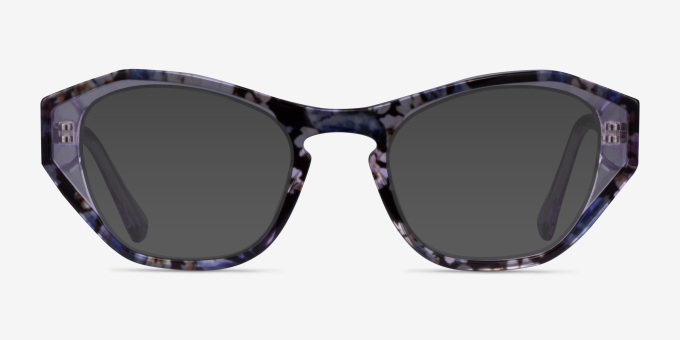 Daffodil Purple Floral AcetateEyeglass Frames from EyeBuyDirect, with Tinted Lenses