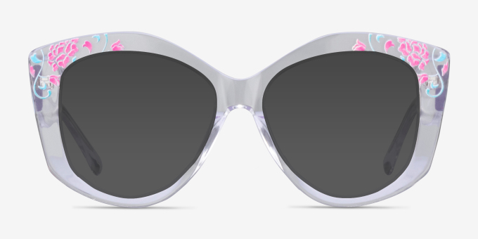 Petalis Clear Floral AcetateEyeglass Frames from EyeBuyDirect, with Tinted Lenses