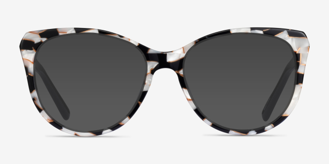 Thalia Black White Floral AcetateEyeglass Frames from EyeBuyDirect, with Tinted Lenses