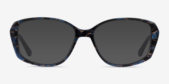 Freya Blue Floral AcetateEyeglass Frames from EyeBuyDirect, with Tinted Lenses
