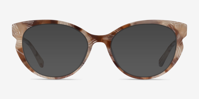 Moa Brown Striped AcetateEyeglass Frames from EyeBuyDirect, with Tinted Lenses