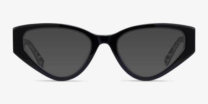 Tia Noir AcétateMontures de lunettes de vue d'EyeBuyDirect, Avec des Verres Teintés