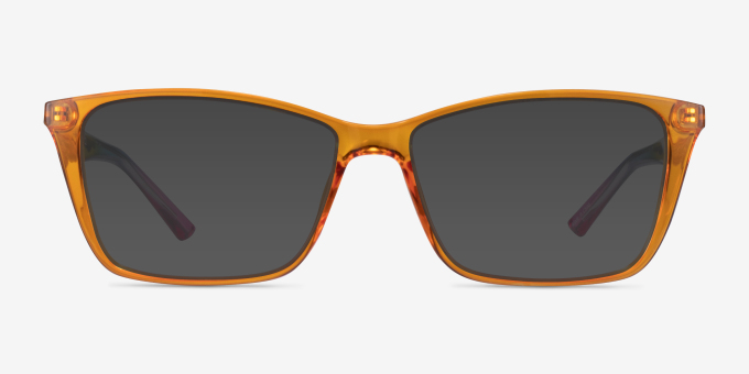 Sunbeam Orange Rainbow PlasticEyeglass Frames from EyeBuyDirect, with Tinted Lenses