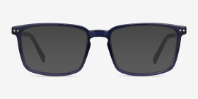 Moringa Crystal Dark Blue Plastique Montures de lunettes de vue d'EyeBuyDirect, with Tinted Lenses