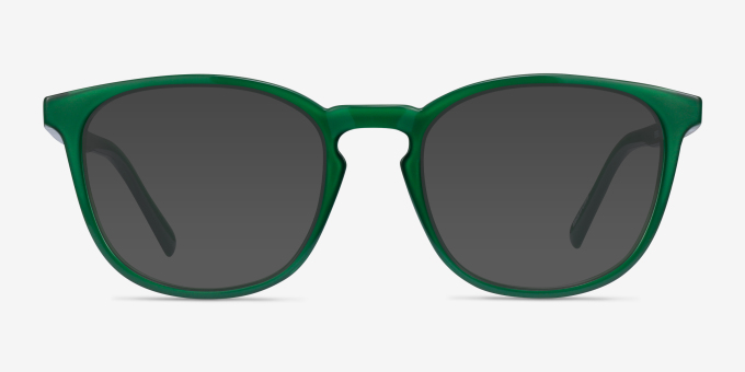 Persea Green PlasticEyeglass Frames from EyeBuyDirect, with Tinted Lenses