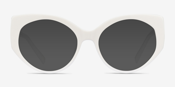 Salon White AcetateEyeglass Frames from EyeBuyDirect, with Tinted Lenses
