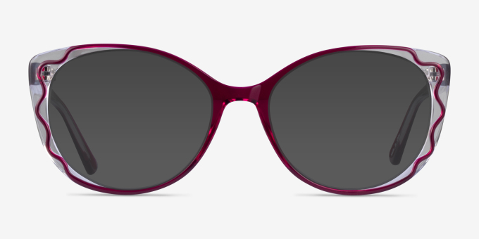 Agrias Purple Clear AcetateEyeglass Frames from EyeBuyDirect, with Tinted Lenses