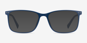 Ease Bleu marine  Métal Montures de lunettes de vue d'EyeBuyDirect, with Tinted Lenses