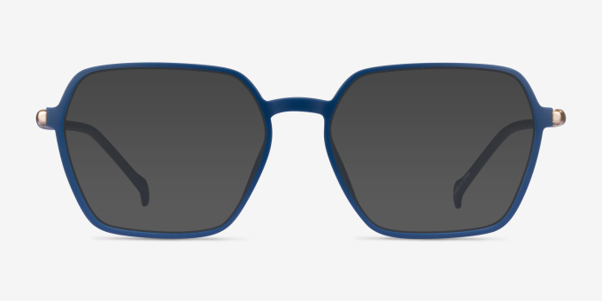 Tatsu Navy PlasticEyeglass Frames from EyeBuyDirect, with Tinted Lenses