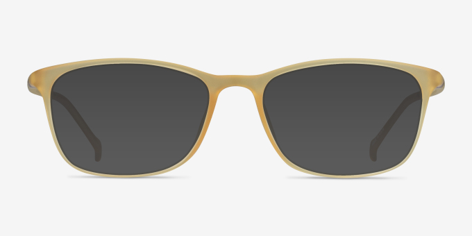 Unwind Clear Yellow PlasticEyeglass Frames from EyeBuyDirect, with Tinted Lenses