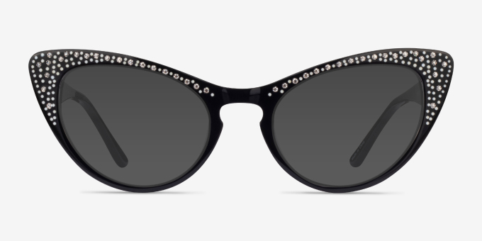 Abyssinian Black AcetateEyeglass Frames from EyeBuyDirect, with Tinted Lenses