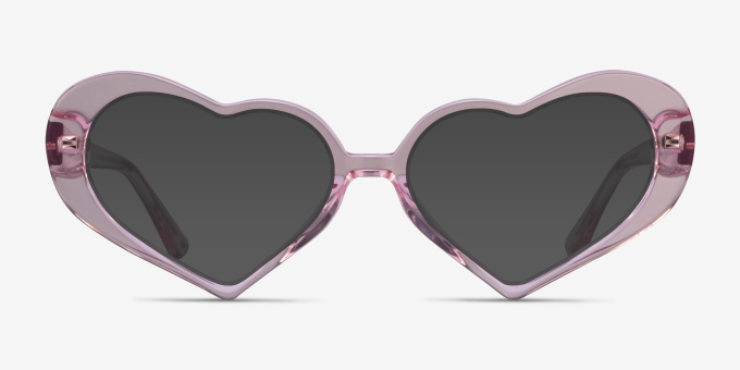 Sweet Crystal Pink AcetateEyeglass Frames from EyeBuyDirect, with Tinted Lenses