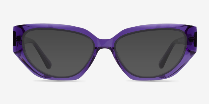 Faye Cat Eye Crystal Purple Glasses for Women | Eyebuydirect