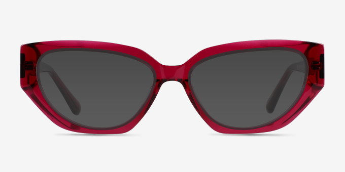 Faye Crystal Dark Pink AcetateEyeglass Frames from EyeBuyDirect, with Tinted Lenses