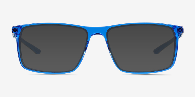 Zing Crystal Blue AcétateMontures de lunettes de vue d'EyeBuyDirect, Avec des Verres Teintés