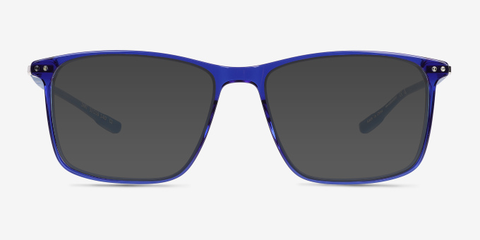 Dart Fade Crystal Blue AcetateEyeglass Frames from EyeBuyDirect, with Tinted Lenses