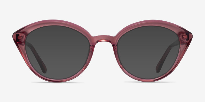 Cherry Crystal Pink AcetateEyeglass Frames from EyeBuyDirect, with Tinted Lenses
