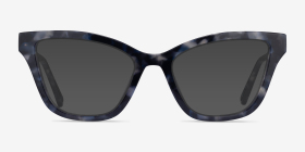 Danielle Gray Tortoise Acétate Montures de lunettes de vue d'EyeBuyDirect, with Tinted Lenses