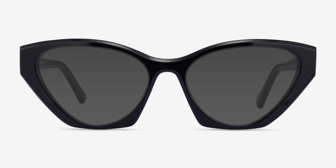 Angelina Black AcetateEyeglass Frames from EyeBuyDirect, with Tinted Lenses