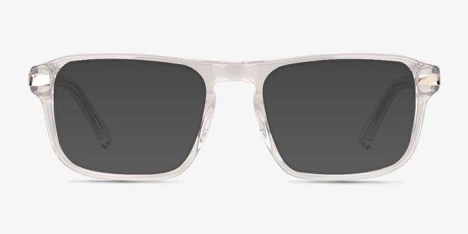 Kiel Clear Shiny Silver AcetateEyeglass Frames from EyeBuyDirect, with Tinted Lenses