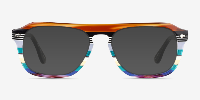 Starry Green Brown Rainbow AcetateEyeglass Frames from EyeBuyDirect, with Tinted Lenses