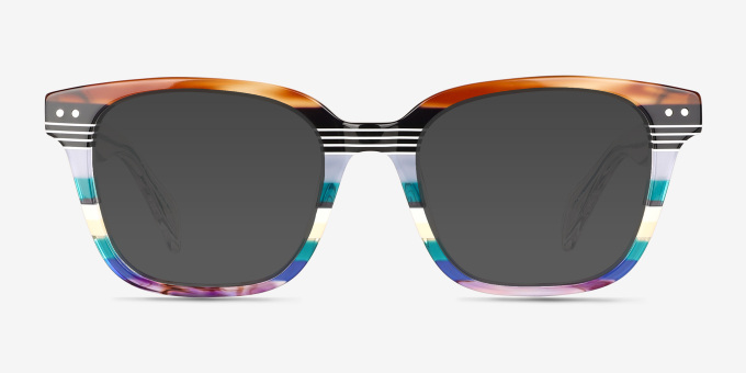 Spotlight Green Brown Rainbow AcetateEyeglass Frames from EyeBuyDirect, with Tinted Lenses