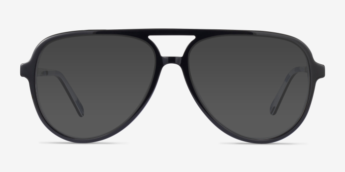Loft Black AcetateEyeglass Frames from EyeBuyDirect, with Tinted Lenses