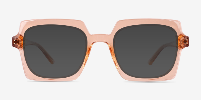 Walnut Crystal Orange Alternative MaterialsEyeglass Frames from EyeBuyDirect, with Tinted Lenses