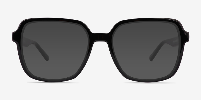 Acer Shiny Black Alternative MaterialsEyeglass Frames from EyeBuyDirect, with Tinted Lenses
