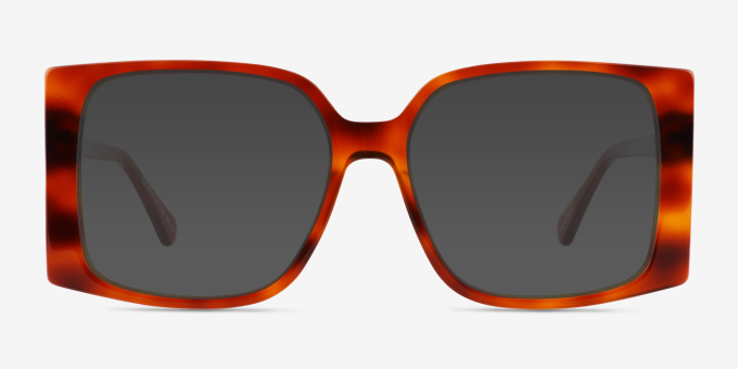 Elowen Translucent Tortoise Alternative MaterialsEyeglass Frames from EyeBuyDirect, with Tinted Lenses