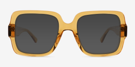 Koru Crystal Brown Acétate Montures de lunettes de vue d'EyeBuyDirect, with Tinted Lenses