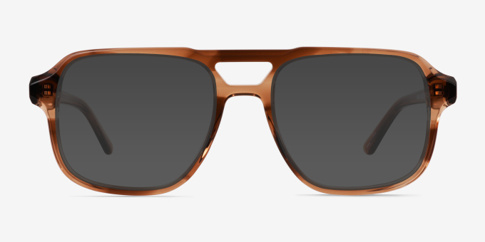 Clay Crystal Brown Alternative MaterialsEyeglass Frames from EyeBuyDirect, with Tinted Lenses