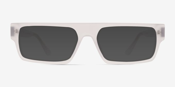 Mox Frosted Clear AcetateEyeglass Frames from EyeBuyDirect, with Tinted Lenses