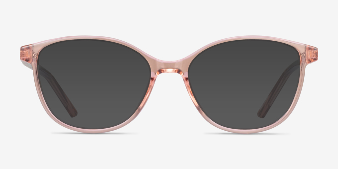 Dollop Clear Champagne PlasticEyeglass Frames from EyeBuyDirect, with Tinted Lenses
