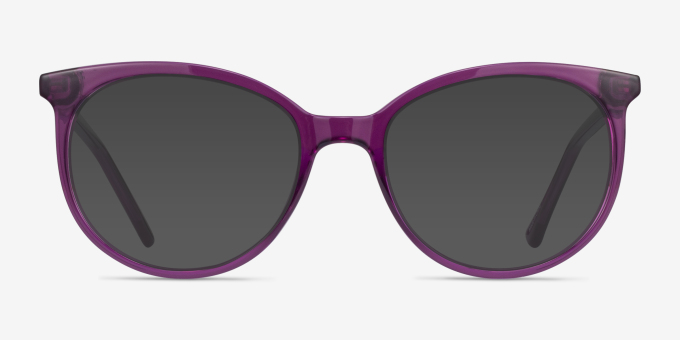 Hodgepodge Purple PlasticEyeglass Frames from EyeBuyDirect, with Tinted Lenses